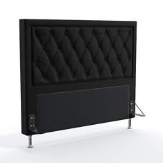 Imagem de Cabeceira Estofada Centaurus 140 Para Cama De Casal Couro Artificial  Aradecor