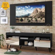 Imagem de Rack Com Espelho Pés Retrô E Painel Tv 65'' Com 2 Portas