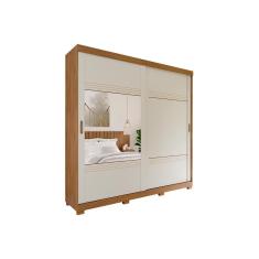 Imagem de Guarda Roupa 2 Portas De Correr E 4 Gavetas C 1 Espelho E Pes Blumenau Avela Off White Panan