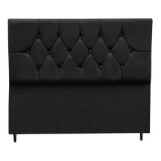 Imagem de Cabeceira Cama Box Estofada Casal 140 cm Geovana Suede Preto