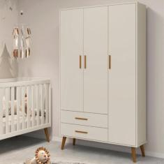 Imagem de Guarda Roupa Infantil 3 Portas 2 Gavetas Isis Móveis Reller Areia