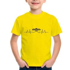 Imagem de Camiseta Infantil Teclado Batimentos Cardíacos - Foca na Moda, Amarelo