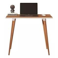 Imagem de Mesa Escritório Minimalista Elegance Computador Escrivaninha Moderna(Off Freijó)
