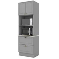 Imagem de Balcão de Cozinha Henn Americana 2 Portas 3 Gavetas C351-05 - Cinza