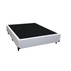 Imagem de Cama Box Casal 138 Tecido Sintético Branco com Colchão Espuma D20 - Tampo Preto 12cm