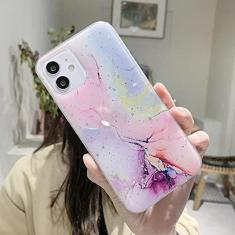 Imagem de Capa de telefone quadrada brilhante em mármore aquarela para iphone 11 12 pro xs max xr x mini 7 8 plus se 2020 capa traseira à prova de choque, t2, para iphone xr