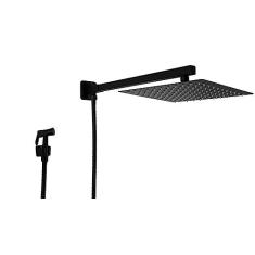 Imagem de Ducha Chuveiro Inox 25x25 cm Preto Fosco com Ducha Manual com Trava