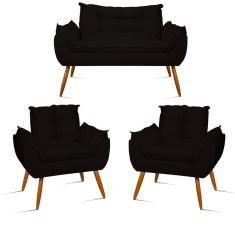 Imagem de KIT Sofá Namoradeira Opala + 2 Poltronas Opala Balaqui Decor