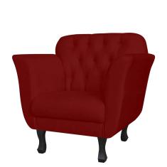 Imagem de Poltrona Decorativa Helena Pés Trapézio Suede Bordô - DS Estofados