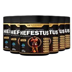 Imagem de 6X Hefestus Pre Treino Hf Suplements Blueberry 300G
