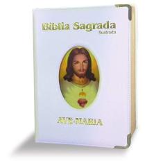 Imagem de Bíblia Sagrada Ave Maria - Grande Ilustrada Branca - Vários Autores - 7898140423284