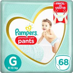 Imagem de Fralda de Vestir Pampers Premium Care Pants Tamanho G 68 Unidades Peso Indicado 9 - 13kg