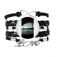 Imagem de OFFbb-USA Look Into The Distance Pulseira Art Deco Presente Fashion Acessório Amor Pulseira de Couro Trançado Pulseira Presente