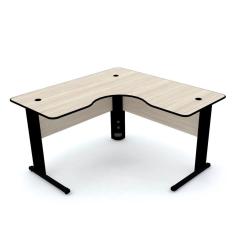 Imagem de Mesa em L p/ escritório 150X150 pandin maxxi - nogueira/preto