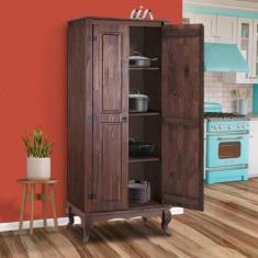 Imagem de Paneleiro Rústico Madeira Maciça 2 Portas Marrom 4000 Shop Jm