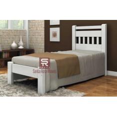 Imagem de Cama Solteirão (Solteiro Extra) Antares de Madeira Maciça Angelim Pedra/Tauari - Cor Branco