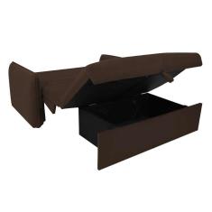 Imagem de sofá-cama casal com baú 2 lugares zaia suede marrom