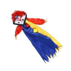 Imagem de Boneca assustadora e assustadora de palhaço de Halloween, enfeite de pendurar para atividades temáticas de terror (25 * 15 cm)