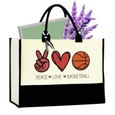 Imagem de kdxpbpz Sacola esportiva de lona, presentes de futebol, presentes de tênis, presentes de softball, presentes de futebol, bolsa esportiva de viagem para praia, Multicor, Large