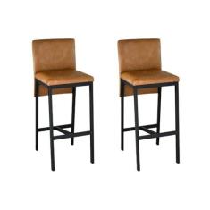 Imagem de Conjunto 02 Banquetas Altas Nápoles Preto/caramelo