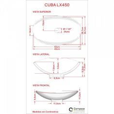 Imagem de Kit Cuba L45 Com Válvula Click 1 1/2''  Compace Verde Acqua
