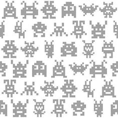 Imagem de Papel de Parede Monsters Gray