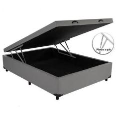 Imagem de Cama Box Baú Viúvao Sintético Cinza Com 128cm De Largura - Imperium Do