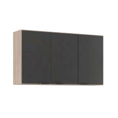 Imagem de Armário Aéreo Cozinha Modulado Firenze 3 Portas 120cm Avena/Grafito - Demóbile