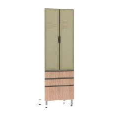 Imagem de Paneleiro Torre 70Cm Bronze Pérola Branco Com Cumaru