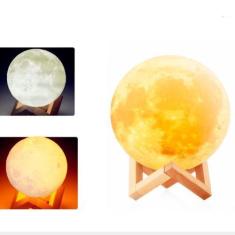 Imagem de Umidificador Luminária Lua Cheia 3D 880ml Abajur Led Varias Cores - De