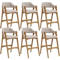 Imagem de Kit 06 Banquetas Altas Suran L02 Bouclê Creme