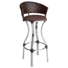 Imagem de Banqueta Alta Conforto De Alumínio E Fibra Sintética Pedra Ferro/marrom