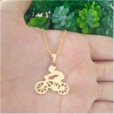 Imagem de Colar Ciclista Corrente Banhado a Ouro 18k