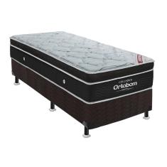 Imagem de Cama Box Solteiro: Colchão Molas Superpocket Ensacadas Ortobom Elegant + Base Black(88X188)
