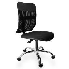 Imagem de Cadeira Tela Executiva Cromada Preta - ultra Móveis