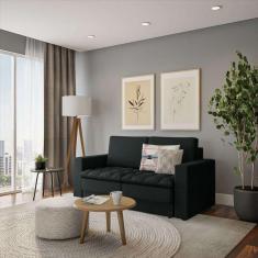 Imagem de sofá 3 lugares retrátil nion suede preto 180 cm