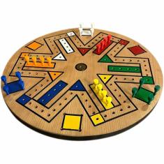 Imagem de Fast Track Jogo de Tabuleiro de Aflição de Madeira Jogo com 6 C