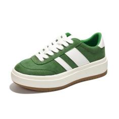 Imagem de Project Cloud Tênis feminino com cadarço e palmilha de espuma viscoelástica tênis feminino antiderrapante sapatos de plataforma leve para meninas (Nita), Verde, 35