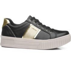 Imagem de Tênis Feminino Casual Pegada Couro Calce Fácil Com Elástico-Feminino