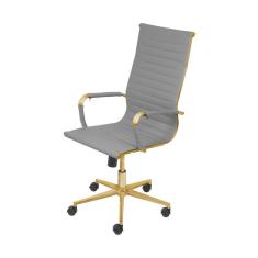 Imagem de Cadeira De Escritório Giratoria Eames Cinza - Alta Dourado Matte