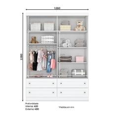 Imagem de Quarto de Bebê Ambiente Mississipi 4 Portas com Berço Montessoriano Americano Branco hp - Henn