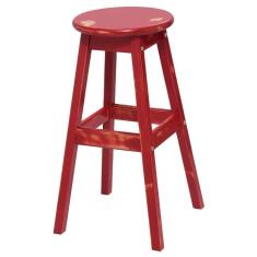 Imagem de Banqueta De Madeira Alta Rústica Vermelha Tramontina 91413172