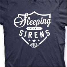 Imagem de Camiseta Sleeping With Sirens Marinho e  em Silk 100% Algodão