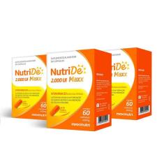 Imagem de Kit 3 NutriDe Vitamina D 2000 UI Cálcio e Fósforo 60 Caps