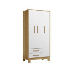 Imagem de Guarda-Roupas 3 Portas e 2 Gavetas 180 x 94 Q Charm Slim -Freijo-Branc