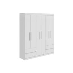 Imagem de Guarda Roupa Solteiro 6 Portas e 4 Gavetas Zeus Branco - Lopas