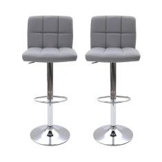 Imagem de Kit 2 Banquetas Giratórias Gomos Cinza Cinza