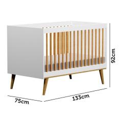 Imagem de Berço Americano Ligia e Cômoda Infantil Duda Branco Acetinado Bétula com Colchão Ortobom – Carolina Móveis