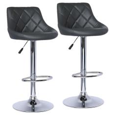 Imagem de Kit 2 Banquetas Milano Carmel Estofada Giratória c/ Regulagem - Preto