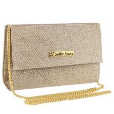 Imagem de Bolsa Casual Feminino Balada Brilho Alça Corrente Fina Espaçosa Elegante-Feminino